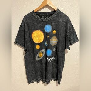 Fifth Sun NASA Planet Stone Wash Graphic Short Sleeve Tee Shirt Size Large